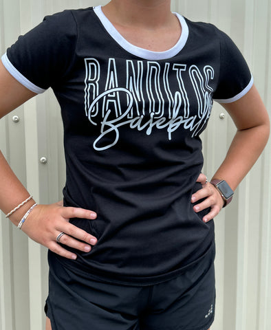 Ladies Ringer Tee - Black