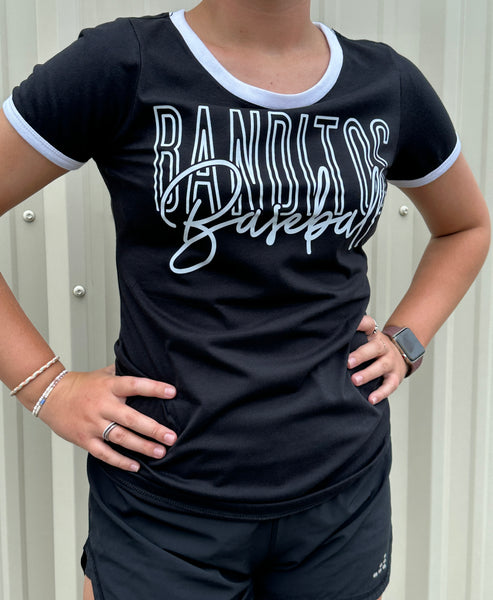 ★BADBLOOD★ Curved Logo Dusty Ringer T-Shirt Black w-tee25- Badblood Curved Logo Dusty Ringer T-Shirt White – BBGSHOPHK