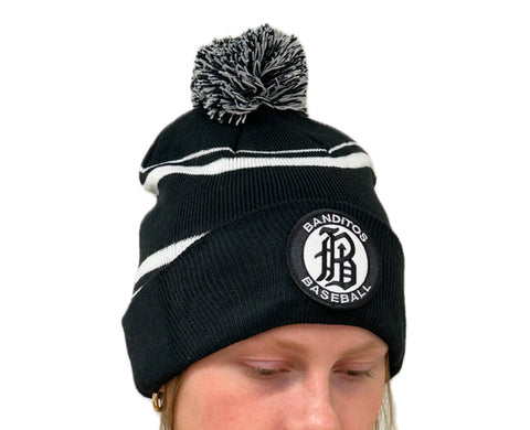 Beanies - Striped Pom